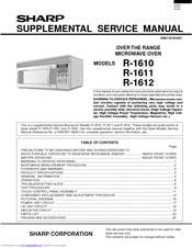 Sharp R-1611 Supplemental Service Manual