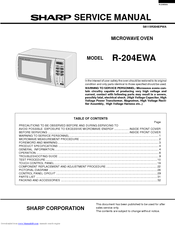 Sharp R-204EWA Service Manual