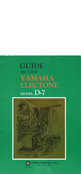 Yamaha Electone D-7 Playing Manual