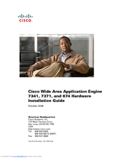 Cisco Wide Area Application Engine 674 Hardware Installation Manual
