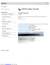 Sony SVJ2021BPXW User Manual