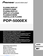 Pioneer PDP-5000EX Operating Instructions Manual