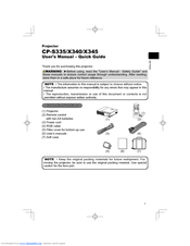 Hitachi CP-X340F Quick Start Manual