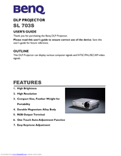 BenQ SL703S - DLP Micro SVGA Projector User Manual