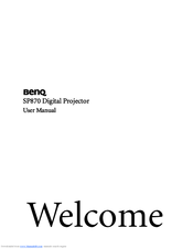 BenQ SP870 - XGA DLP Projector User Manual