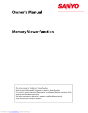 Sanyo XU115 Function Manual