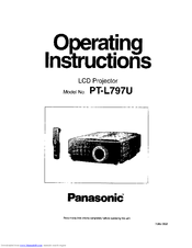 Panasonic PTL797U - LCD PROJECTOR Operating Instructions Manual
