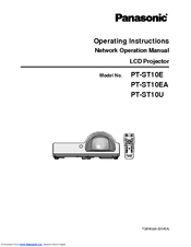 Panasonic PT-ST10U Network Operation Manual