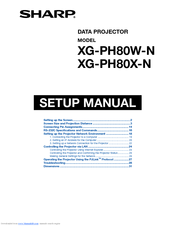 Sharp Conference Series XG-PH80W-N Setup Manual