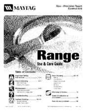 Maytag MGR5765QDS - 30 Inch Gas Range Use And Care Manual