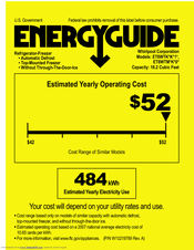 Whirlpool ET8WTKXKB - 18 cu. Ft. Refrigerator Energy Manual