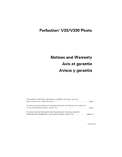 Epson Perfection V33 Photo Notices And Warranty