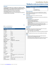 Amx Solecis AVB-DA-RGBHV-0104 Installation Manual