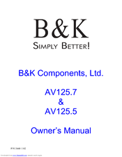 B&K AV125.7 Owner's Manual