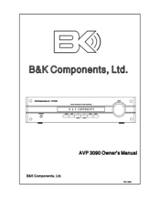 B&K AVP3090 Owner's Manual