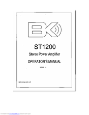 B&K ST1200 Operator's Manual