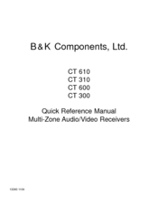B&K CT610 Quick Reference Manual