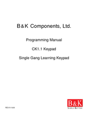 B&K CK1.1 Programming Manual