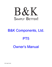 B&K PT5 Owner's Manual