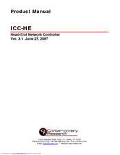 Contemporary Research ICC-HE Product Manual