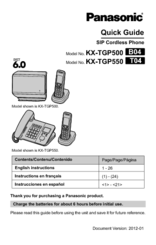 Panasonic KX-TGP500 B04 Quick Manual
