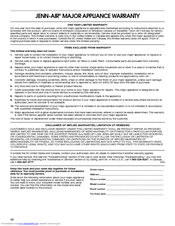 Jenn-Air TC707S Limited Warranty