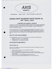 Loadmaster Trailer Co. AXIS Product Maintenance Manual