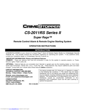 CrimeStopper CS-2011RS.II Operation Instructions Manual