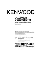 KENWOOD DDX8032BT Instruction Manual
