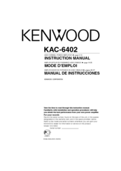 KENWOOD 6402 - KAC Amplifier Instruction Manual