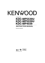 KENWOOD KDC-MP5539U Instruction Manual