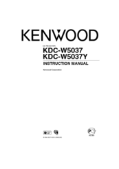 KENWOOD KDC-W5037 Instruction Manual
