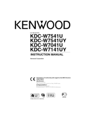 KENWOOD KDC-W7041U Instruction Manual
