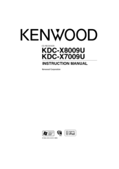 KENWOOD KDC-X7009U Instruction Manual