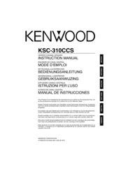 KENWOOD KSC-310CCS Instruction Manual