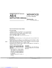 Kenwood AS-5 Instruction Manual