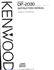 KENWOOD DP-2030 Instruction Manual