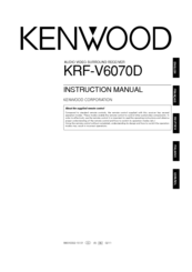 KENWOOD KRF-V6070D Instruction Manual