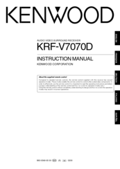 KENWOOD KRF-V7070D Instruction Manual