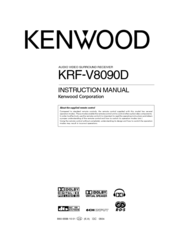 KENWOOD KRF-V8090D Instruction Manual