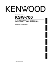 KENWOOD KSW-700 Instruction Manual