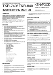 KENWOOD TKR-840 Instruction Manual