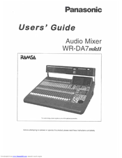 Panasonic Ramsa WR-DA7 mkII User Manual