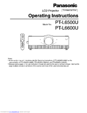 Panasonic PTL6500U - LCD PROJECTOR Operating Instructions Manual