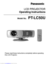 Panasonic PTLC50U - LCD PROJECTOR Operating Instructions Manual