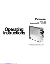 Panasonic AWPB308 - LENS I/F OPTION CARD Operating Instructions Manual