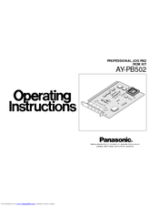 Panasonic AY-PB502 Operating Instructions Manual