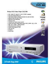 Philips DVD 960 Technical Specifications
