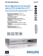 Philips DVDR730/00 Technical Specifications