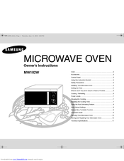Samsung MW102W Owner's Instructions Manual